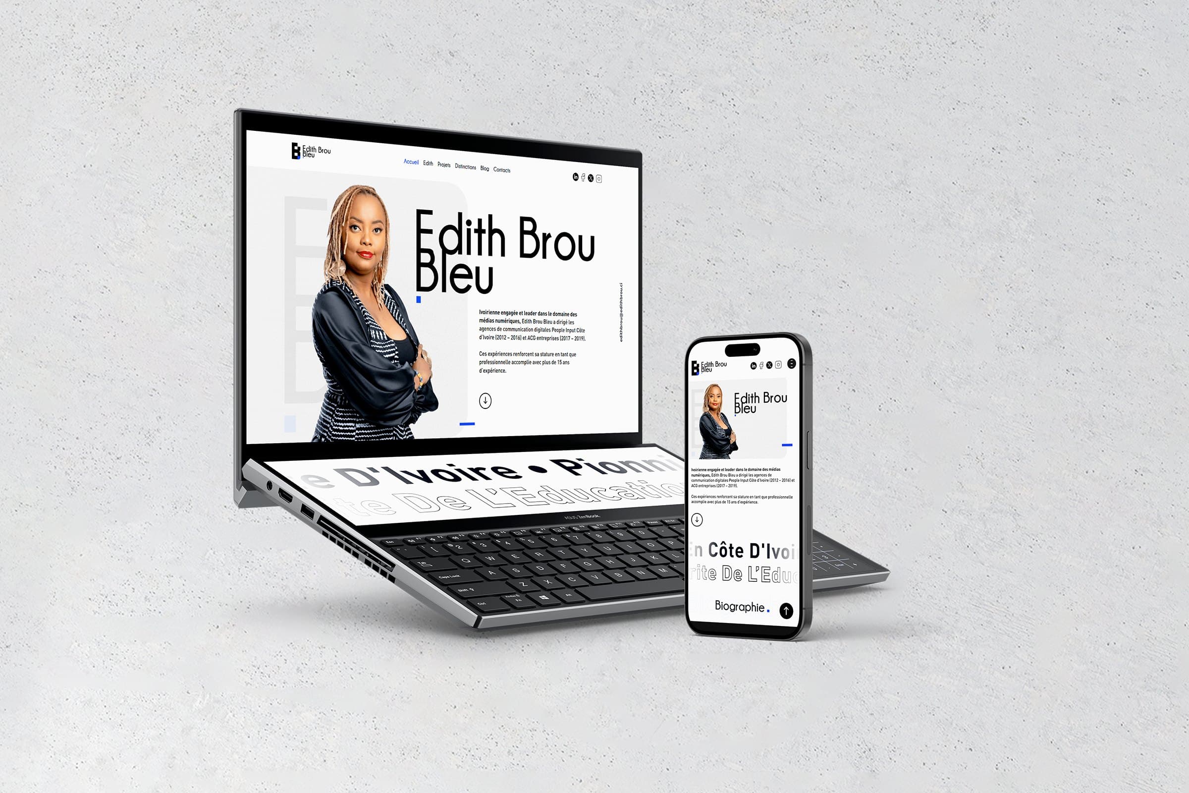 Site web Edith Brou Bleu